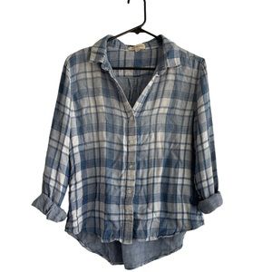 Anthropologie Cloth & Stone women’s plaid long sleeve button up